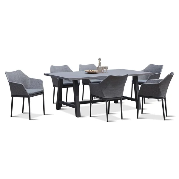 Starlook Bay 7 Pc Aluminum Dining Set in Slate by Lakeview Outdoor Designs