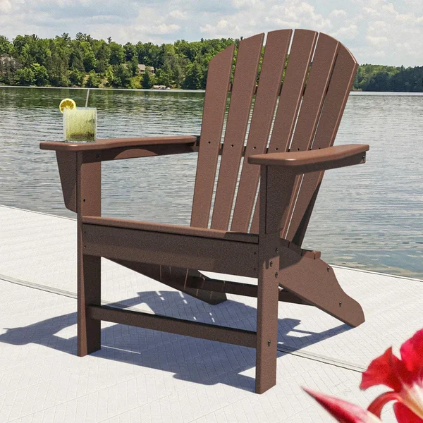 South Beach Recycled Plastic Adirondack in Mahogany by POLYWOOD