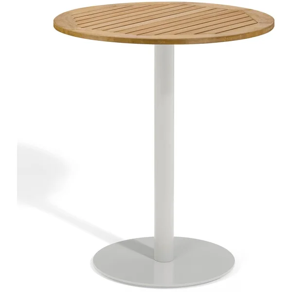 Travira 36 Inch Round Patio Bar Table W/ Tekwood Natural Top By Oxford Garden