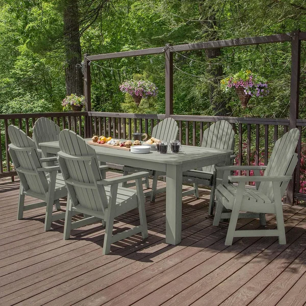 Dream Bay 7 Pc Recycled Plastic Dining Set in Eucalyptus by Lakeview