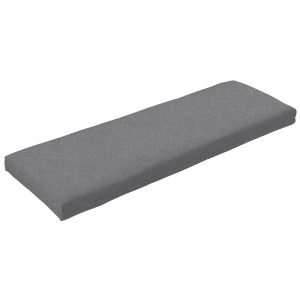 Sunbrella Cast Slate Medium Outdoor Replacement Bench Cushion W/ Knife Edge By BBQGuys Signature
