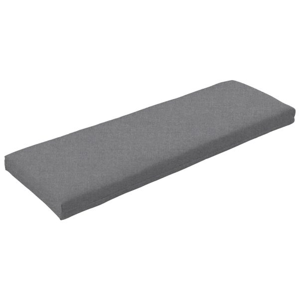 Sunbrella Cast Slate Medium Outdoor Replacement Bench Cushion W/ Knife Edge By BBQGuys Signature