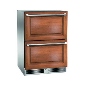 Perlick 24-Inch Signature Series Marine & Coastal Series Stainless Steel Panel Ready Outdoor Freezer Drawers W/ Door Lock - HP24FM-4-6DL