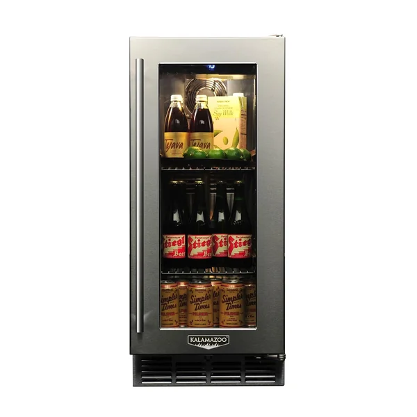 Kalamazoo Signature 15 Inch Outdoor Refrigerator - Glass Door - Right Hinge - K-HP15RO-4-3R-S4