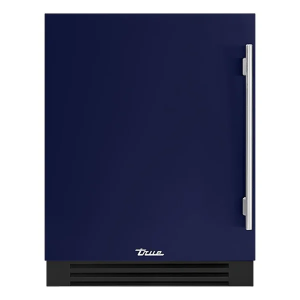 True ADA Height 24 Inch 5 Cu. Ft. Left Hinge Outdoor Refrigerator - Cobalt w/ Stainless Steel Handles - TURADA-24-LS-A~078-H04