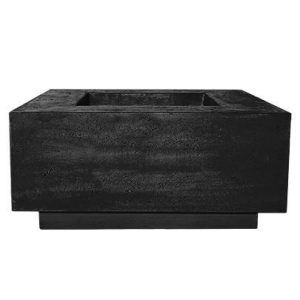Cascata Bay 2 36 Inch Square GFRC Propane Fire Pit Table in Ebony by Lakeview Outdoor Designs