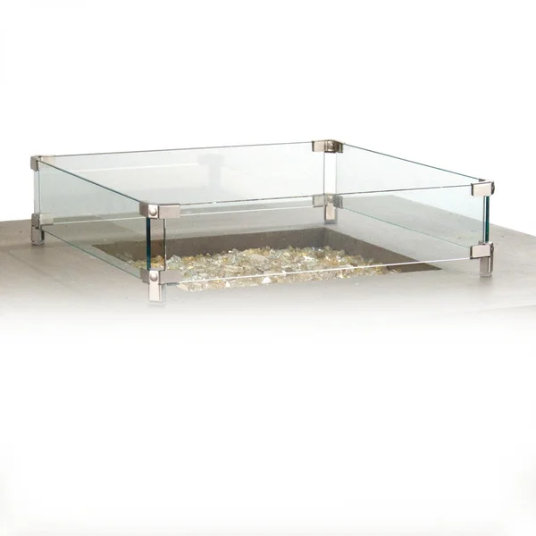 American Fyre Designs Glass Wind Guard For Square Fire Tables