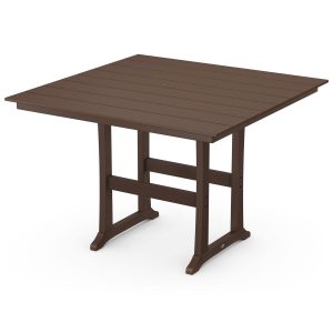 POLYWOOD 59-Inch Farmhouse Trestle Bar Table - Mahogany