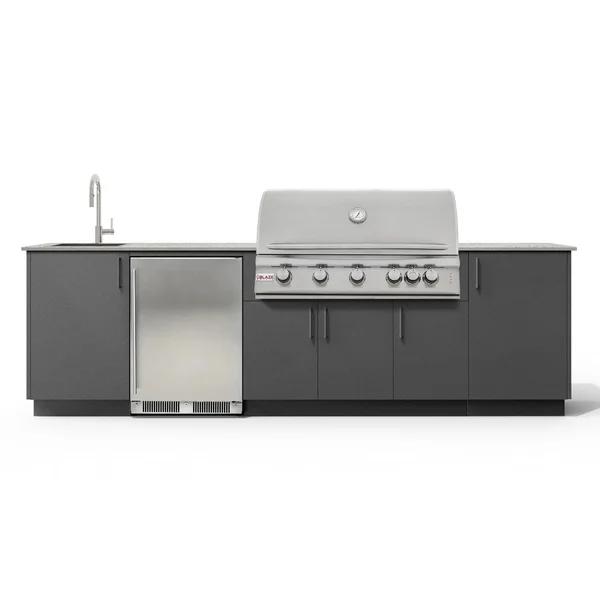 Urban Bonfire Dew 40 Outdoor Kitchen w/ Blaze LTE Propane Grill, Sink, Refrigerator, Keon Dekton Countertop & Anthracite Finish - B-Dew-40-Blaze-Keon-Anthracite