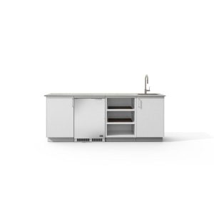 Urban Bonfire Celeste Outdoor Kitchen w/ DCS 24-Inch 5.3 Cu. Ft. Refrigerator, Keon Dekton Countertop & Chantilly Finish - B-Celeste-Keon-Chantilly