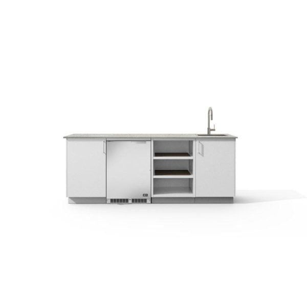 Urban Bonfire Celeste Outdoor Kitchen w/ DCS 24-Inch 5.3 Cu. Ft. Refrigerator, Keon Dekton Countertop & Chantilly Finish - B-Celeste-Keon-Chantilly
