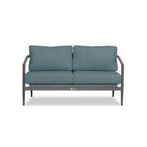 Midnight Cove 2 Person Aluminum Loveseat in Slate/Cast Lagoon by Lakeview Outdoor Designs