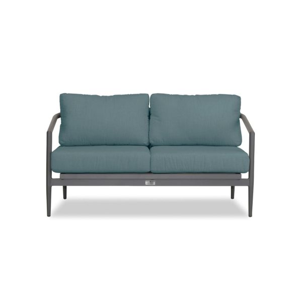 Midnight Cove 2 Person Aluminum Loveseat in Slate/Cast Lagoon by Lakeview Outdoor Designs