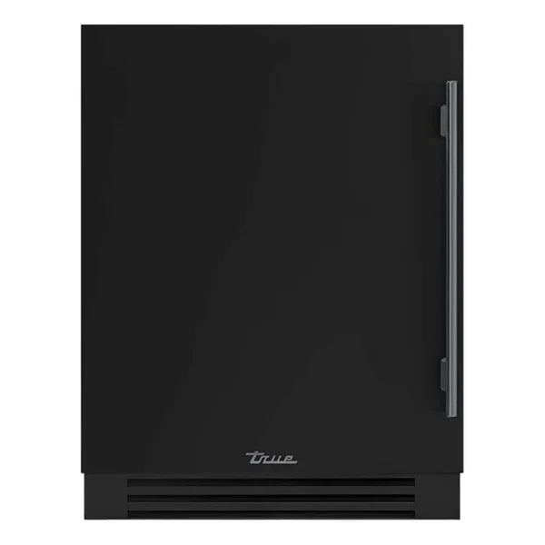 True ADA Height 24 Inch 105 Can 12 Bottle Left Hinge Outdoor Beverage Center - Matte Black w/ Pewter Handle - TUBADA-24-LS-A~027-H05