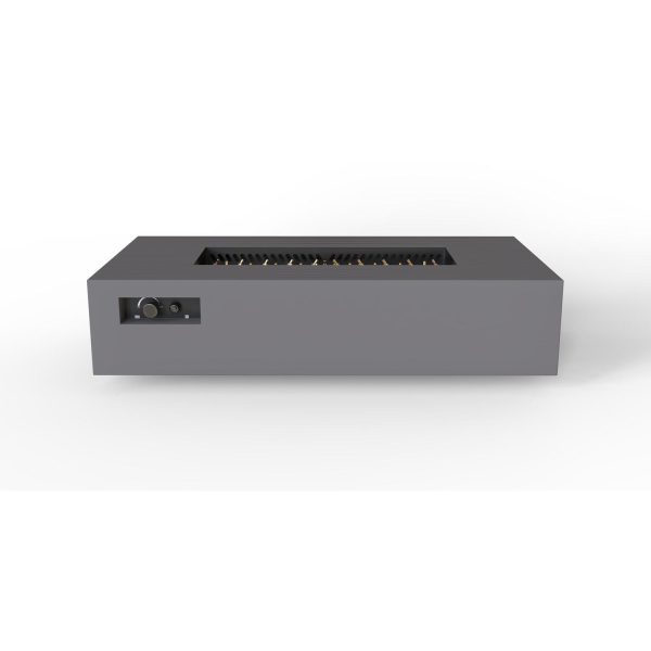 AON 72 Inch Rectangular Powder Coated Steel Natural Gas Fire Pit Table in Charcoal by Warming Trends