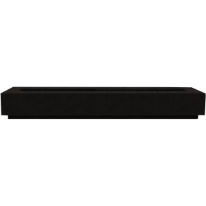 Cascata Bay 110 Inch Rectangular GFRC Natural Gas Fire Pit Table in Ebony by Lakeview Outdoor Designs