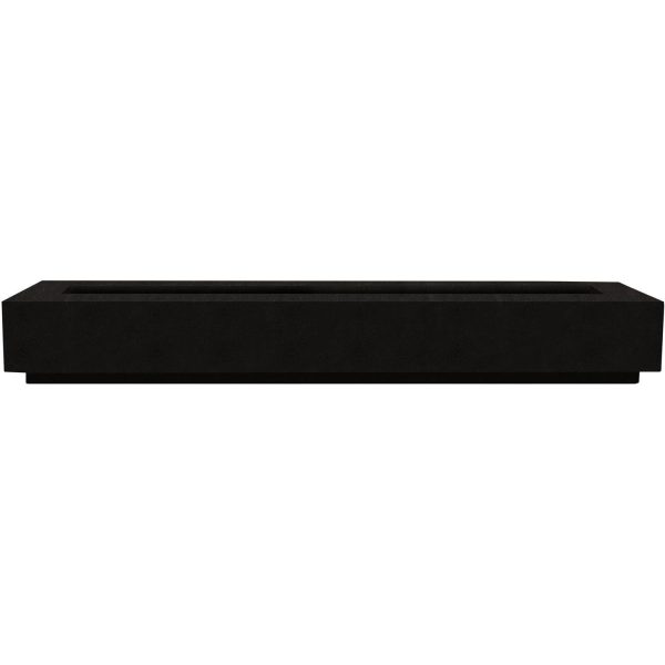 Cascata Bay 110 Inch Rectangular GFRC Natural Gas Fire Pit Table in Ebony by Lakeview Outdoor Designs