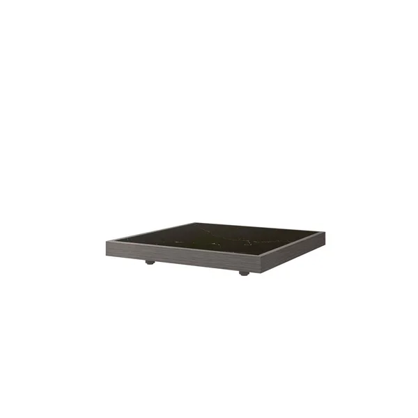 Grande Square Faux Stone End Table in Smoke by Ebel