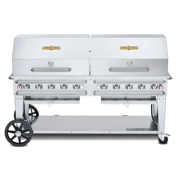 Crown Verity 72-Inch Single Inlet (50 or 100 LB Tanks Only) Rental Propane Grill Dome Package - CV-RCB-72-RDP-SI50/100