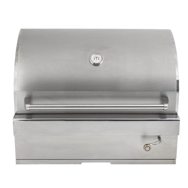 Turbo 32-Inch Built-In Stainless Steel Charcoal Grill  With Adjustable Charcoal Tray - 32CHARCOALG