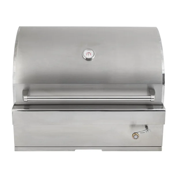 Turbo 32-Inch Built-In Stainless Steel Charcoal Grill With Adjustable Charcoal Tray - 32CHARCOALG