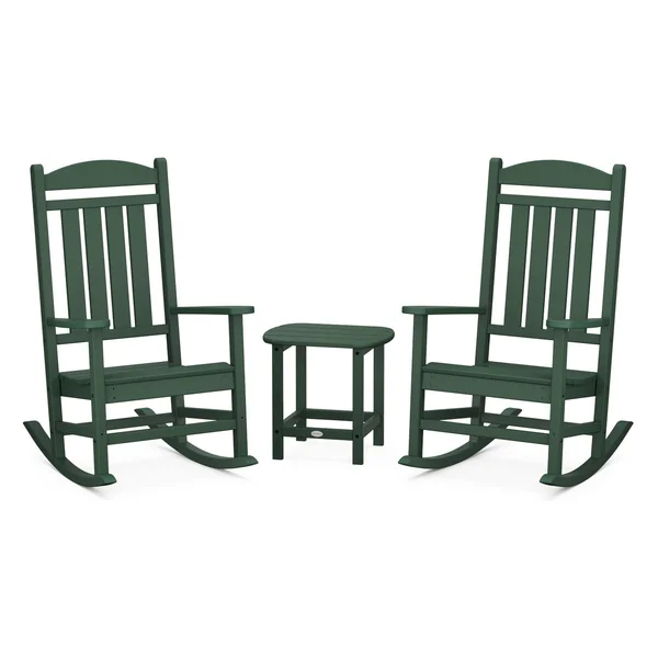 Presidential 3 Pc Recycled Plastic Seating Set in Green by POLYWOOD