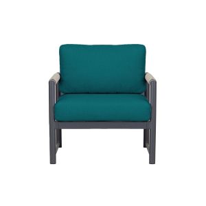 Avenue Bay Aluminum Club Chair in Slate/Spectrum Peacock by Lakeview Outdoor Designs