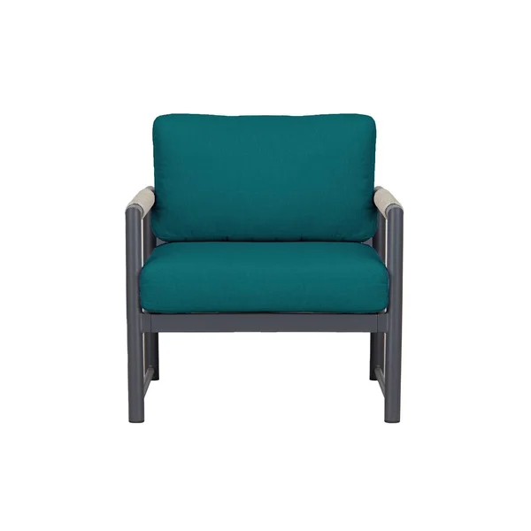 Avenue Bay Aluminum Club Chair in Slate/Spectrum Peacock by Lakeview Outdoor Designs