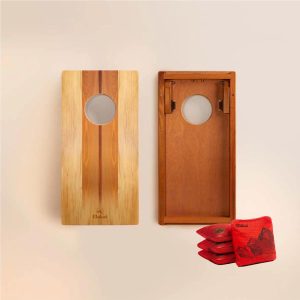 Elakai 2x4 Woody Cornhole Boards with Mount Elakai & Herringbone Cornhole Bags  - EGCH24P-05