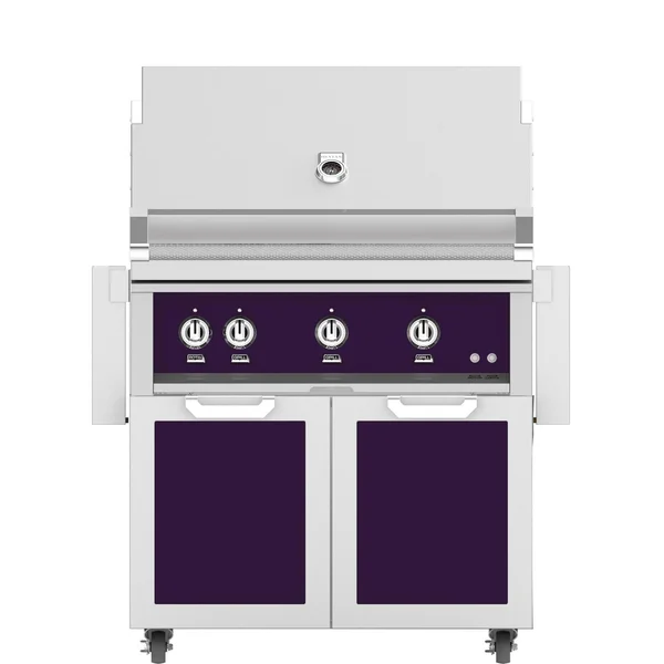 Hestan 36-Inch Propane Gas Grill W/ Rotisserie On Double Door Tower Cart - Lush - GABR36-LP-PP