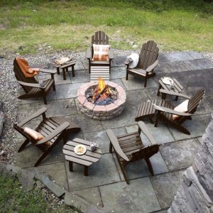 Paradise Key 12 Pc Recycled Plastic Seating Set in Weathered Acorn by Lakeview Outdoor Designs