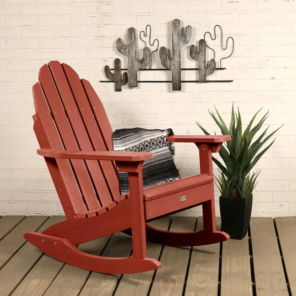 Charmville Recycled Plastic Adirondack Rocking Chair in Rustic Red by Lakeview Outdoor Designs
