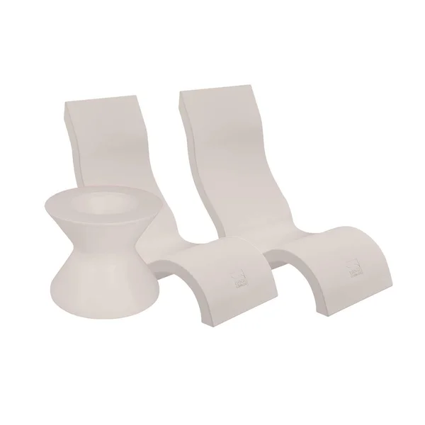 Signature 3 Pc Polyresin Seating Set in Cloud by Ledge Lounger