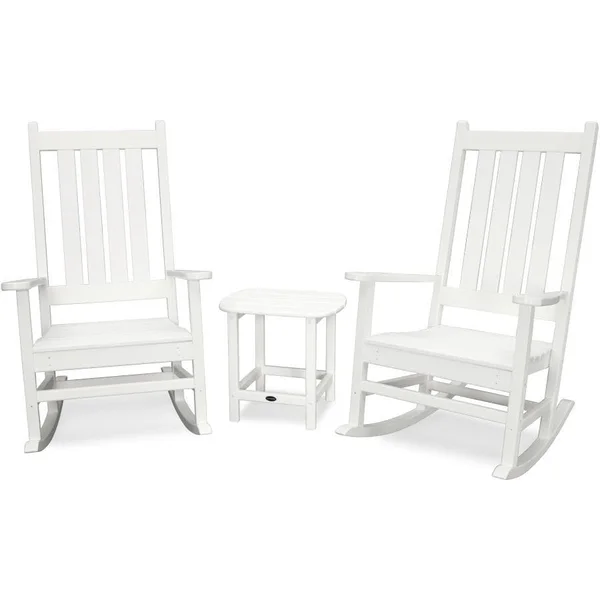 Vineyard 3 Pc Recycled Plastic Seating Set in White by POLYWOOD