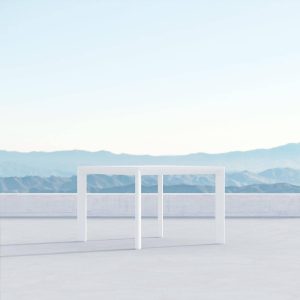 Porto 43 Inch White Aluminum Dining Table By Azzurro Living