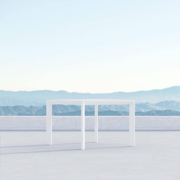 Porto 43 Inch White Aluminum Dining Table By Azzurro Living