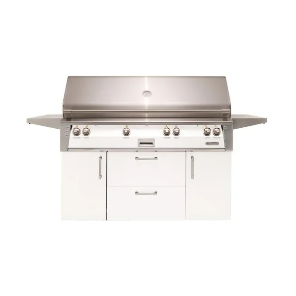 Alfresco ALXE 56-Inch Freestanding Propane All Grill With Sear Zone And Rotisserie in Signal White Matte - ALXE-56BFGC-LP-SM9003