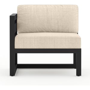Misty Cove Aluminum Left Arm Section in Black/Canvas Flax by Lakeview Outdoor Designs