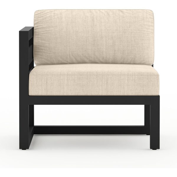 Misty Cove Aluminum Left Arm Section in Black/Canvas Flax by Lakeview Outdoor Designs