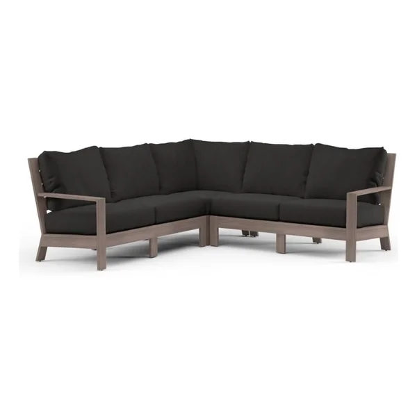 Laguna 5 Person Aluminum Sectional Sofa in Driftwood/Spectrum Carbon by Sunset West
