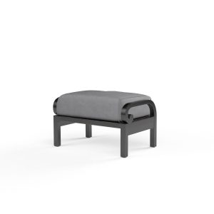 Monterey Aluminum Patio Ottoman in Canvas Granite w/ Self Welt By Sunset West