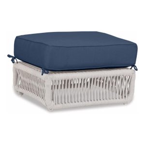 Dana Woven Rope Ottoman in Natural/Spectrum Indigo by Sunset West