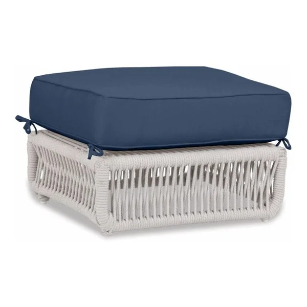Dana Woven Rope Ottoman in Natural/Spectrum Indigo by Sunset West