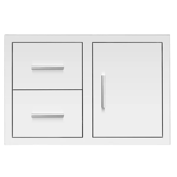 Summerset 33 Inch 2-Drawer & Access Door Combo Masonry Frame Return - DC2-33M