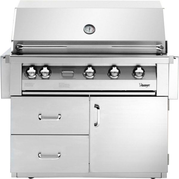 Vintage Grills 42 Inch Stainless Steel Natural Gas Grill with Deluxe Cart - VBQ42G-N-2-KIT