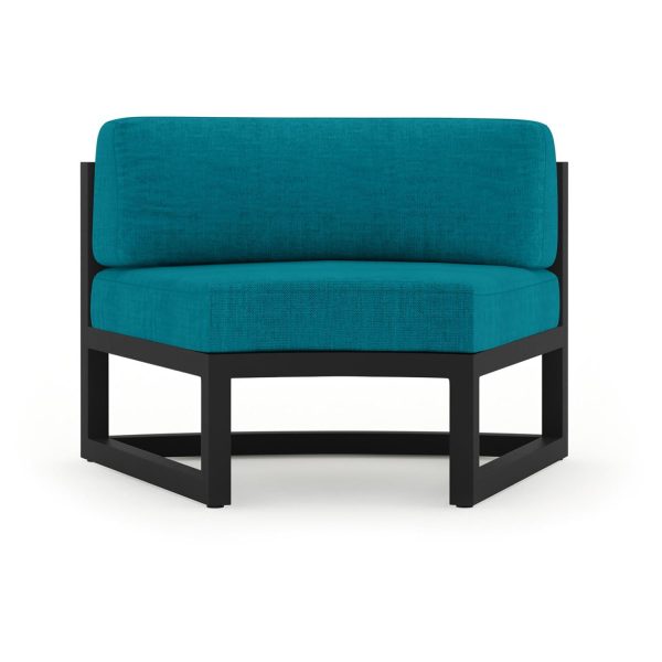 Misty Cove Aluminum Curve Seat - Set of 2 in Black/Spectrum Peacock by Lakeview Outdoor Designs