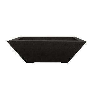 Pelican View Pedestal 29 Inch Square GFRC Propane Fire Pit Table in Ebony by Lakeview Outdoor Designs