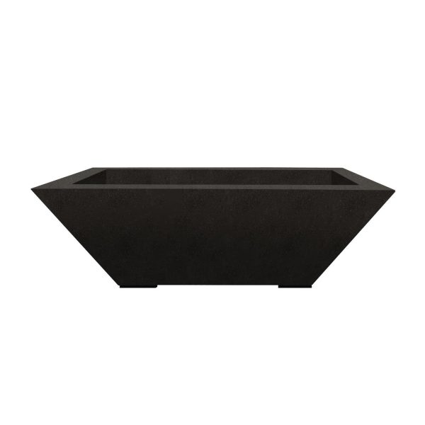 Pelican View Pedestal 29 Inch Square GFRC Natural Gas Fire Pit Table in Ebony by Lakeview Outdoor Designs