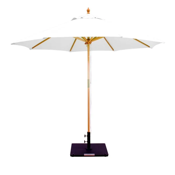 Galtech 9 Ft. Octagonal Hardwood Patio Market Umbrella W/ Pulley - Light Wood W/ Sunbrella Canvas Natural Canopy