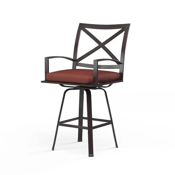 La Jolla Aluminum Patio Swivel Bar Stool in Canvas Henna w/ Self Welt By Sunset West